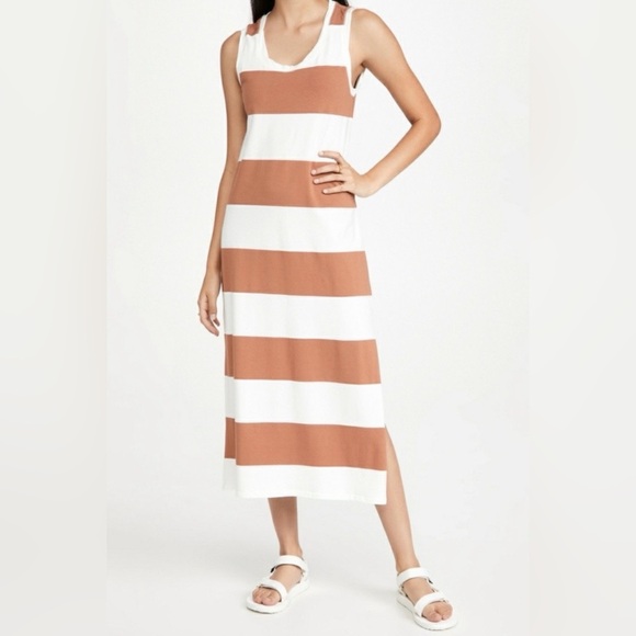 REVOLVE Z Supply NWT Women’s Lida Striped Midi Sleeveless Dress Brown & White. - Picture 8 of 15
